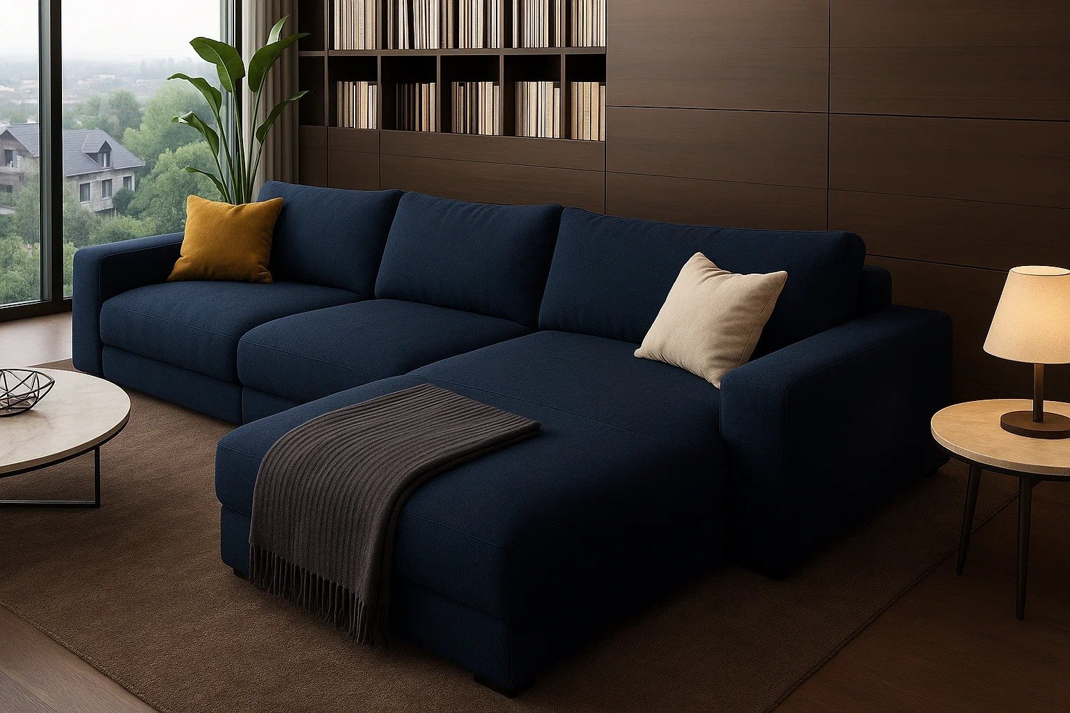 Royal | Mystic Oasis L-Shape Sofa Linen Fabric Sectionals| Royal Furniture