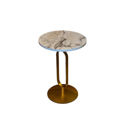 Royal | OakHorizon Side Table – Swedish Wood & Steel – White & Gold – 35×55 cm - Al Rugaib Furniture