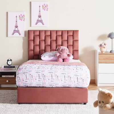 Royal | PinkCloud Single Velvet Bed – Pink - Al Rugaib Furniture
