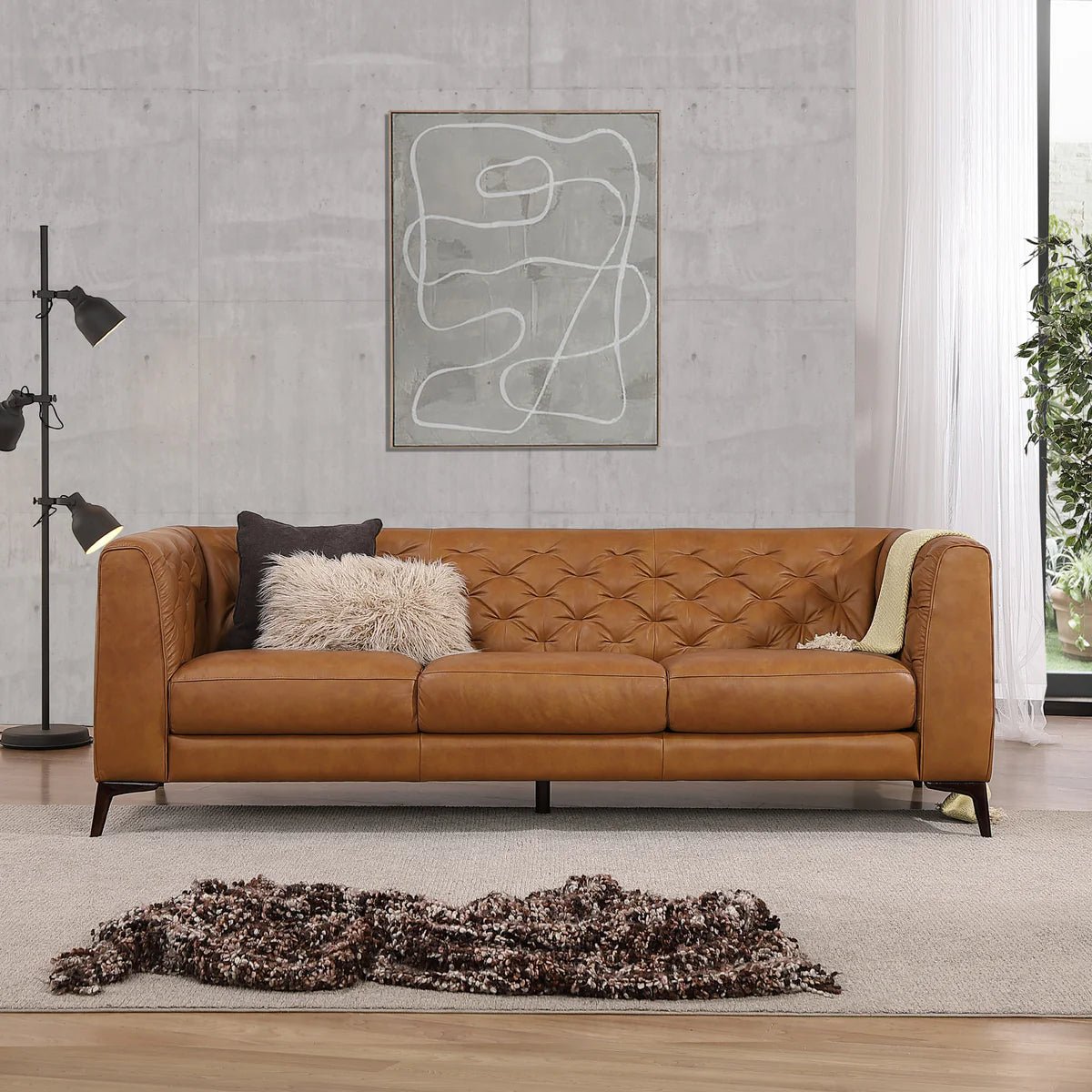Royal | Premium Brown Leather Relax Sofa with Swedish Wood Frame – 225×85×45 cm Sofas & Loveseats| Royal Furniture