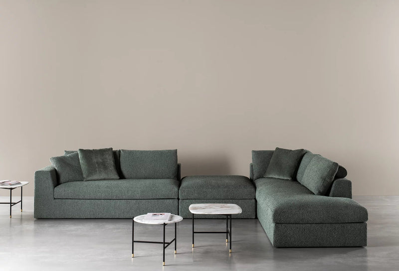 Royal | Premium Dark Green L - Shape Sofa with Luxurious Bouclé Upholstery – 330×200 cm - Al Rugaib Furniture