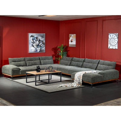 Royal | Premium Green L - Shape Sofa with Velvet Upholstery – 300×350×140 cm - Al Rugaib Furniture