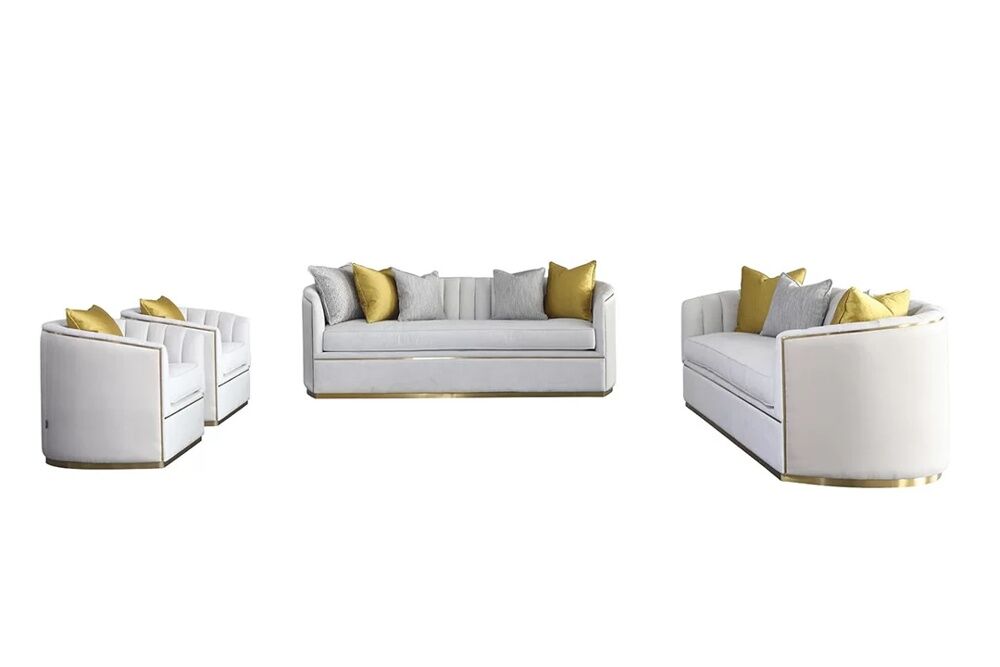 Royal | Premium Living Room Set – 3-Seater Sofa + 2-Seater Sofa + 2 Single Chairs Sofas & Loveseats| Royal Furniture