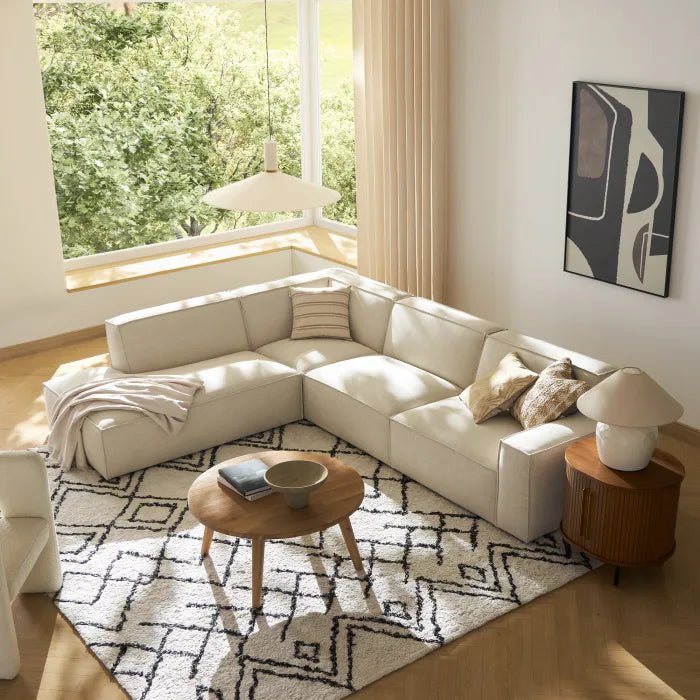 Royal | Premium Off-White L-Shape Sofa with Soft Chanel Upholstery – 270×210 cm Sectionals| Royal Furniture