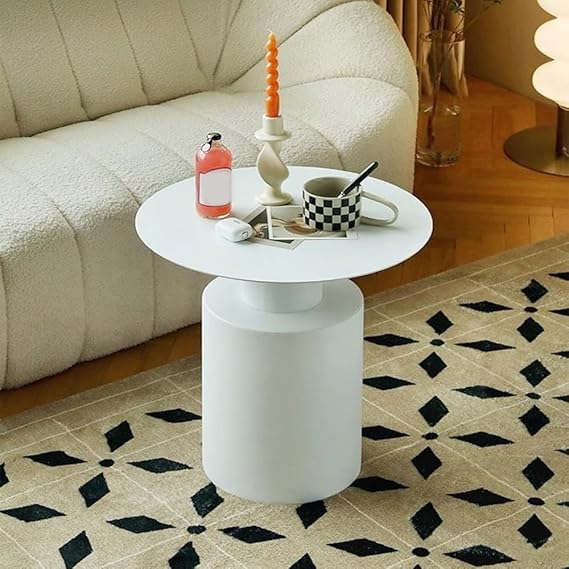 Royal | SilverSprig Side Table – White – 50×40 cm - Al Rugaib Furniture