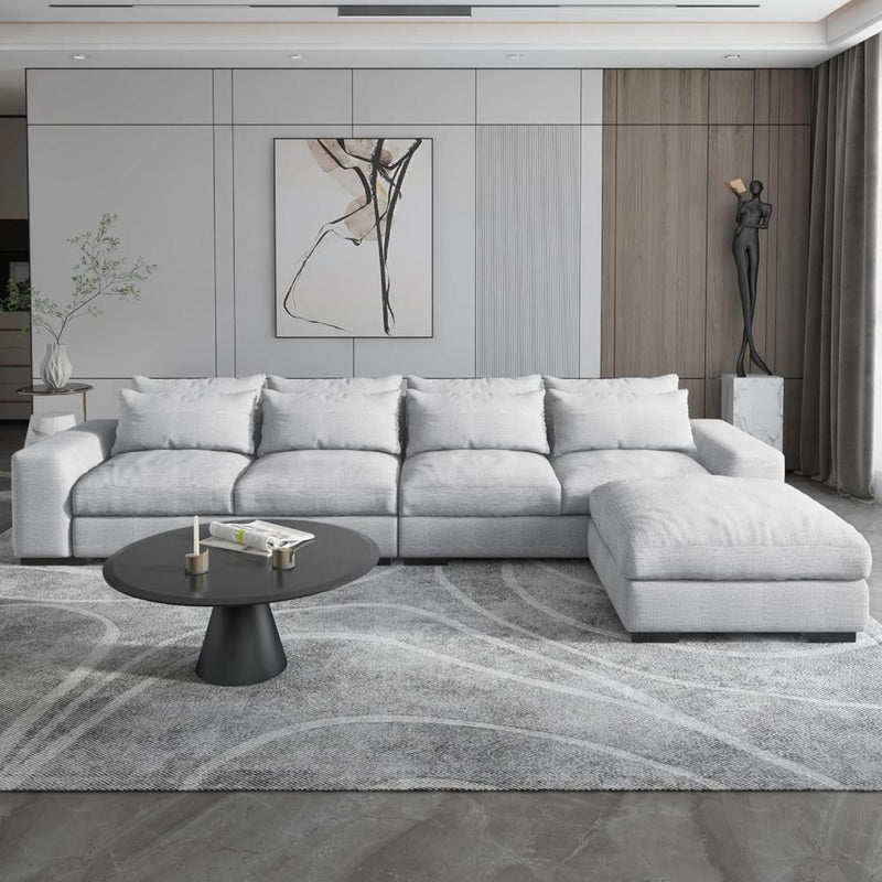 Royal | Sleek Scandinavian L - Shape Sofa - Light Gray - 300x200x90x80 cm - Al Rugaib Furniture