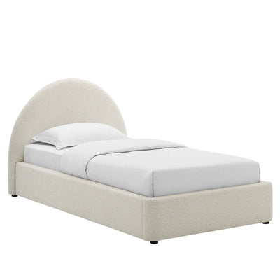 Royal | Soft Linen Upholstered Twin Bed – Arc Headboard Design - Al Rugaib Furniture
