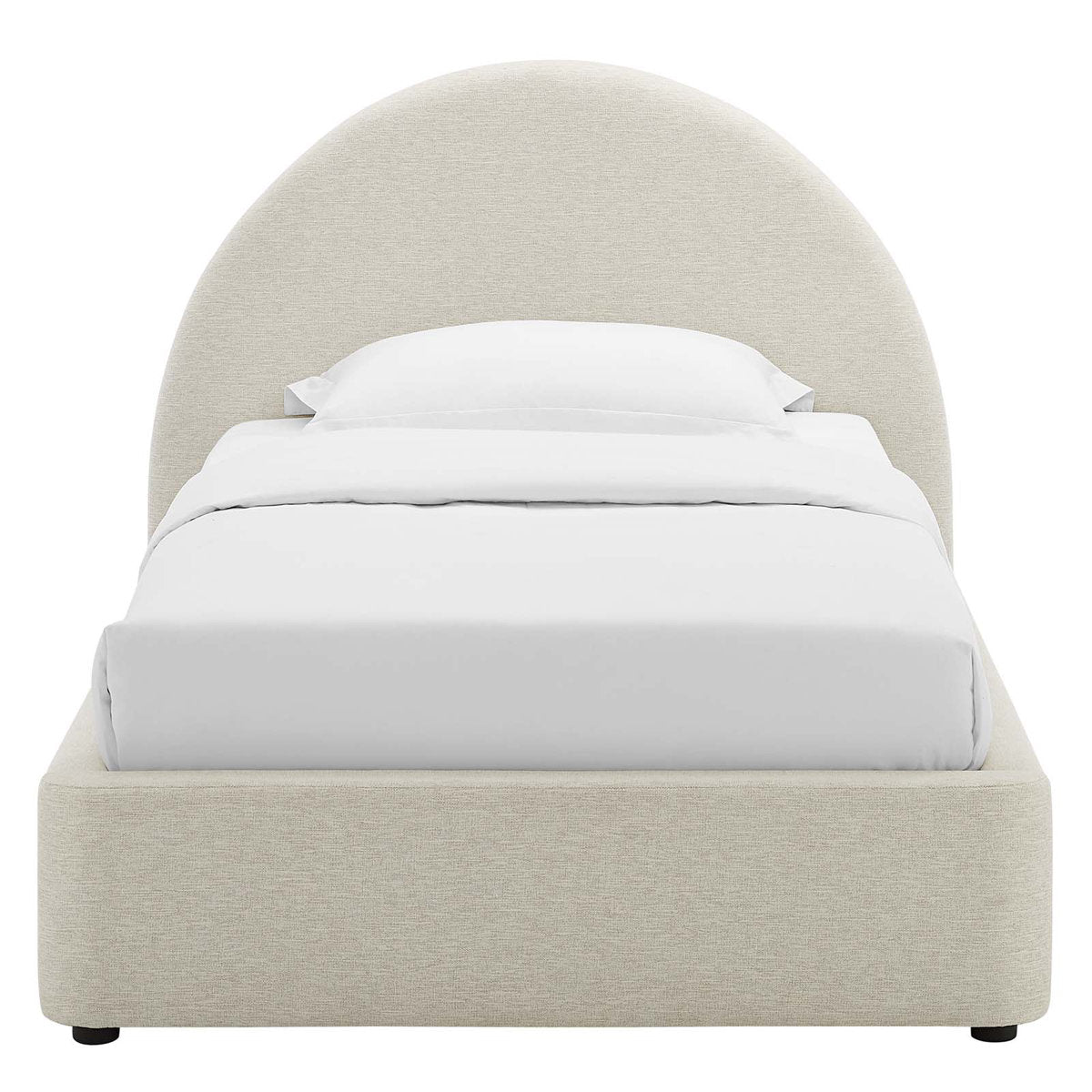 Royal | Soft Linen Upholstered Twin Bed – Arc Headboard Design Beds| Royal Furniture
