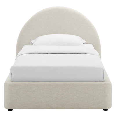 Royal | Soft Linen Upholstered Twin Bed – Arc Headboard Design - Al Rugaib Furniture