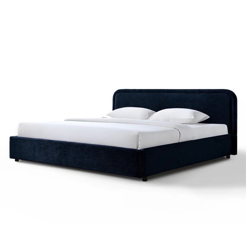Royal | Swedish Wood Bouclé Majestic Mist Bed in Blue - Al Rugaib Furniture