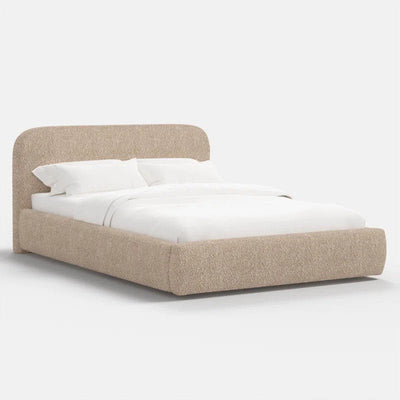 Royal | Swedish Wood Boucle Majestic Nights Bed in Light Brown - Al Rugaib Furniture