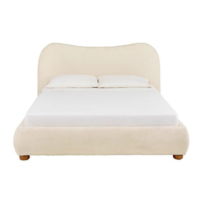 Royal | Swedish Wood Bouclé Midnight Bliss Bed in Beige - Al Rugaib Furniture