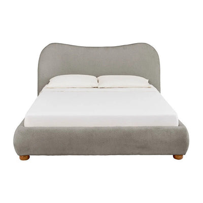 Royal | Swedish Wood Bouclé Midnight Bliss Bed in Gray - Al Rugaib Furniture