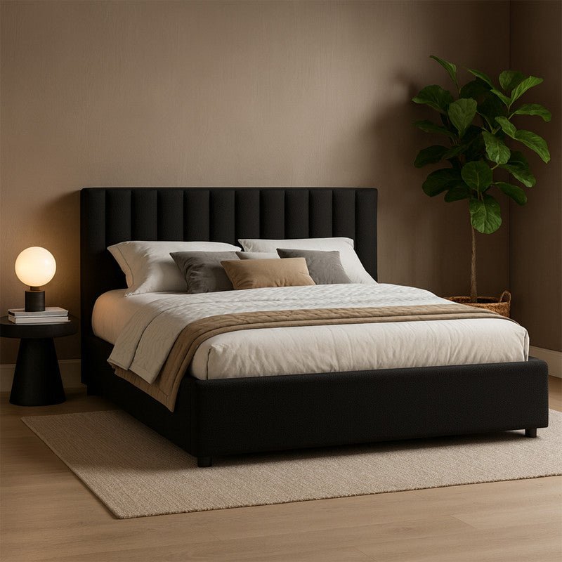 Royal | Swedish Wood Bouclé Regal Essence Bed in Black Beds| Royal Furniture