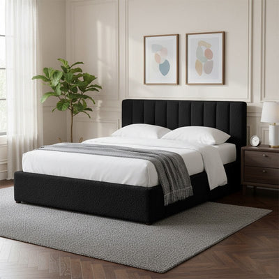 Royal | Swedish Wood Bouclé Regal Essence Bed in Black - Al Rugaib Furniture