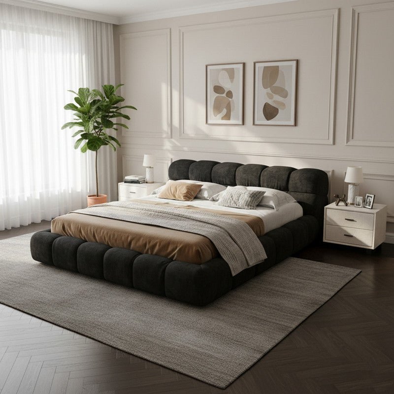 Royal | Swedish Wood Chanel Modern Bed in Black - Al Rugaib Furniture