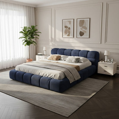 Royal | Swedish Wood Chanel Modern Bed in Blue - Al Rugaib Furniture