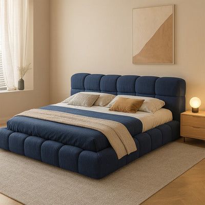 Royal | Swedish Wood Chanel Modern Bed in Blue - Al Rugaib Furniture