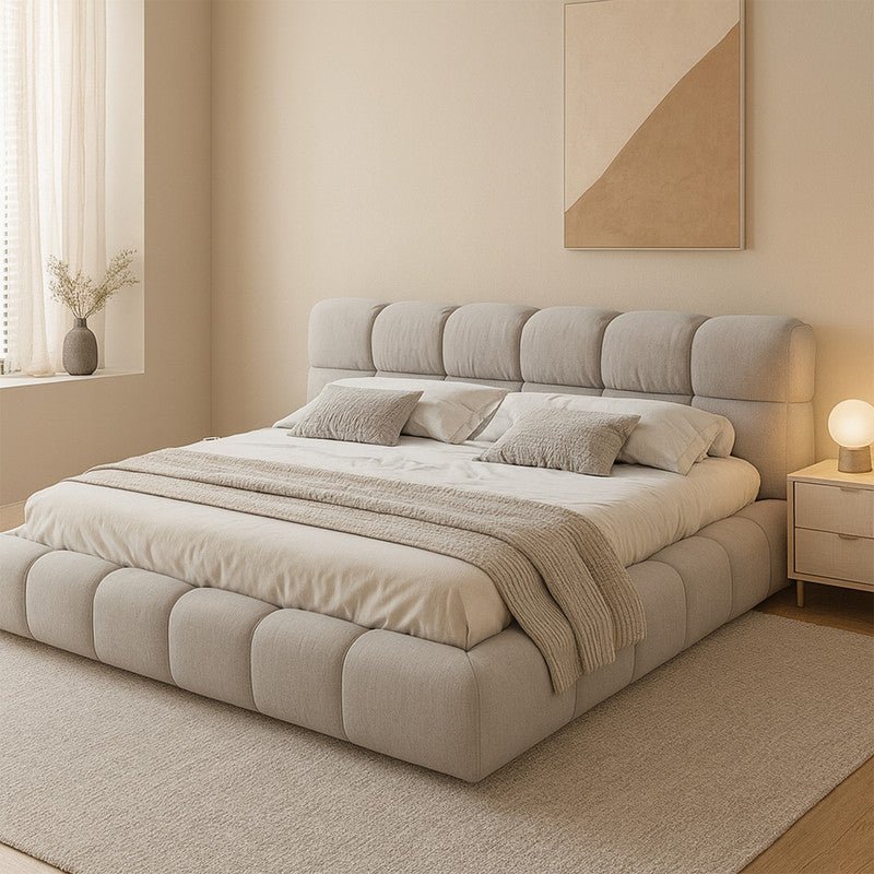 Royal | Swedish Wood Chanel Modern Bed in Light Gray - Al Rugaib Furniture