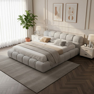 Royal | Swedish Wood Chanel Modern Bed in Light Gray - Al Rugaib Furniture