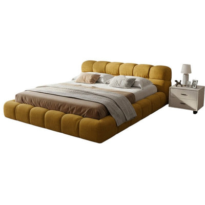 Royal | Swedish Wood Chanel Modern Bed in Mustard - Al Rugaib Furniture