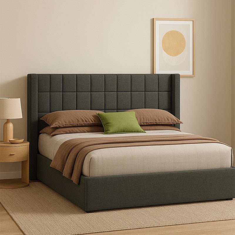 Royal | Swedish Wood Linen Sapphire Sleep Bed in Dark Gray Beds| Royal Furniture