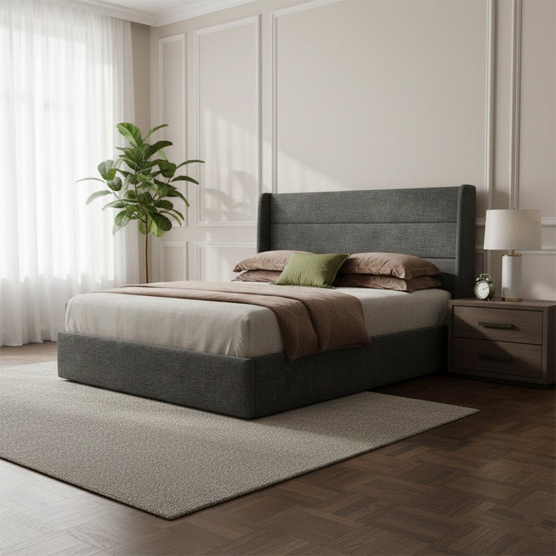 Royal | Swedish Wood Linen Sapphire Sleep Bed in Dark Gray Beds| Royal Furniture