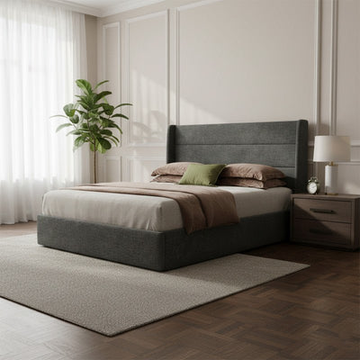 Royal | Swedish Wood Linen Sapphire Sleep Bed in Dark Gray - Al Rugaib Furniture