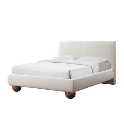 Royal | Swedish Wood Linen Sassari Bed in Beige - Al Rugaib Furniture