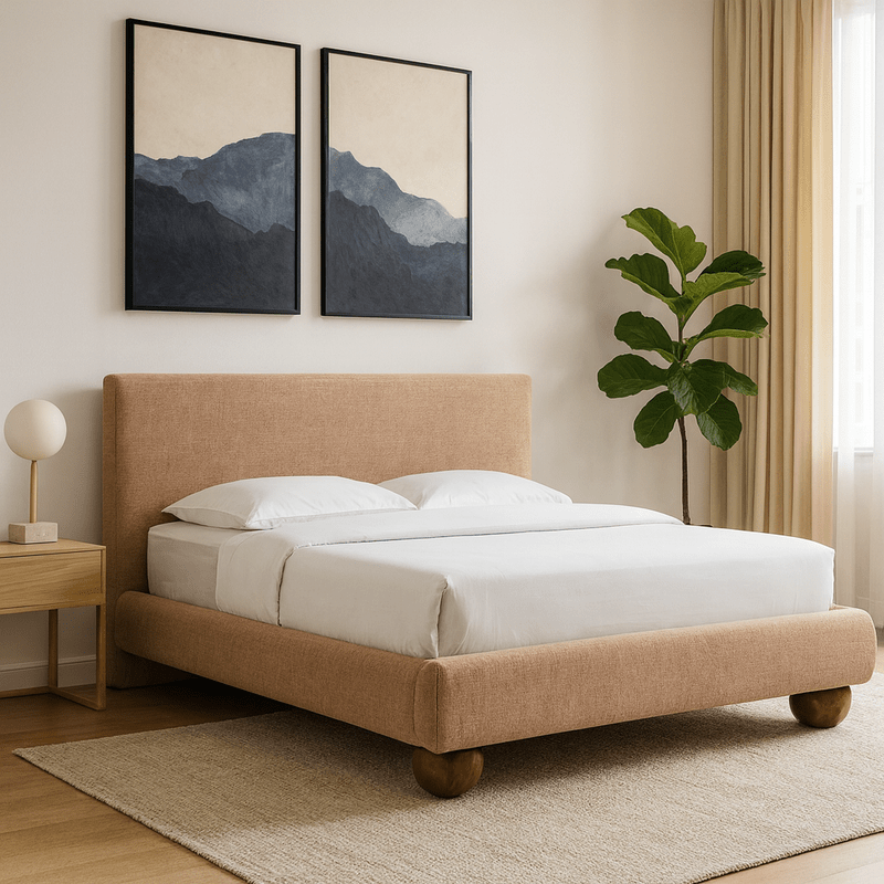 Royal | Swedish Wood Linen Sassari Bed in Red Beds| Royal Furniture