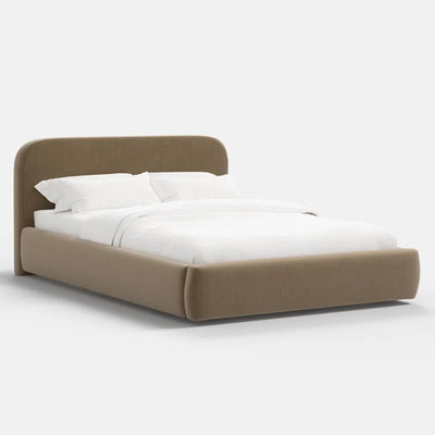 Royal | Swedish Wood Velvet Luxe Comfort Bed in Brown - Al Rugaib Furniture