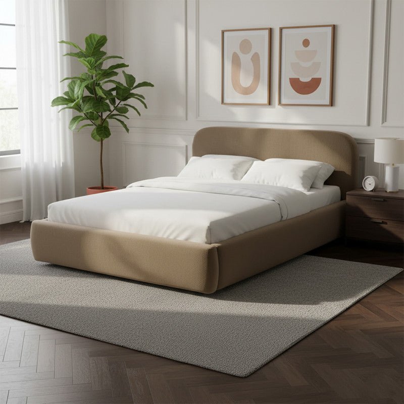 Royal | Swedish Wood Velvet Luxe Comfort Bed in Brown Beds| Royal Furniture