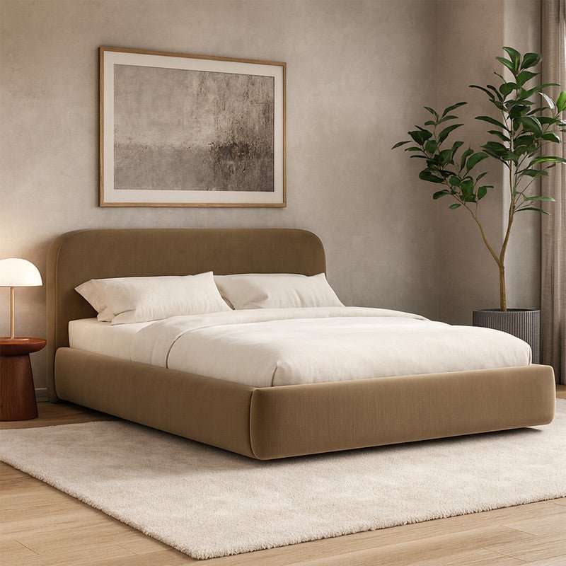 Royal | Swedish Wood Velvet Luxe Comfort Bed in Brown Beds| Royal Furniture