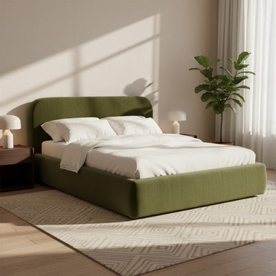 Royal | Swedish Wood Velvet Retreat Bed in Green - Al Rugaib Furniture