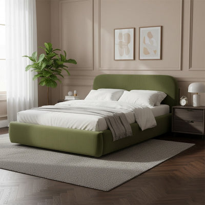 Royal | Swedish Wood Velvet Retreat Bed in Green - Al Rugaib Furniture