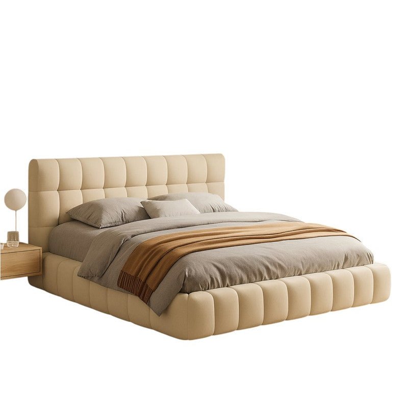 Royal | Swedish Wood Velvet Supreme Serenity Bed in Light Beige Beds| Royal Furniture