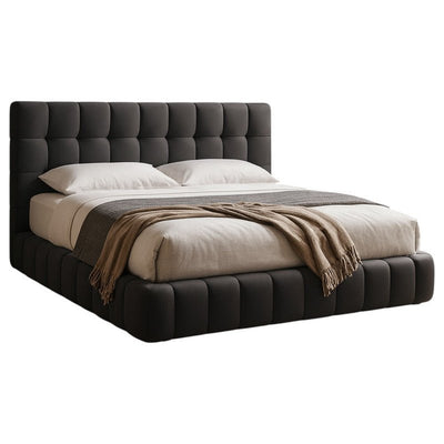 Royal | Swedish Wood Velvet Touch Bed in Dark Gray - Al Rugaib Furniture