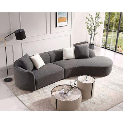 Royal | Urban Bouclé Premium Sofa – Gray – 300×85×85 cm - Al Rugaib Furniture