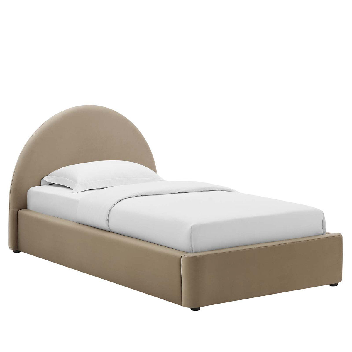 Royal | VelvetBrown Soft Velvet Upholstered Twin Bed – Brown Beds| Royal Furniture