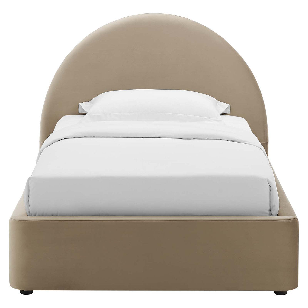 Royal | VelvetBrown Soft Velvet Upholstered Twin Bed – Brown Beds| Royal Furniture