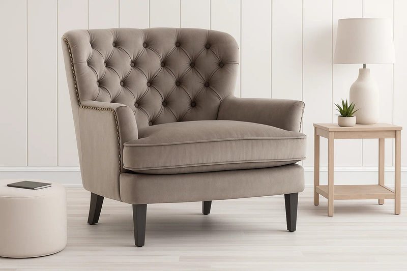 Royal | VelvetVeil Arm Chair with Premium Velvet Upholstery – 90×85×85 cm - Al Rugaib Furniture