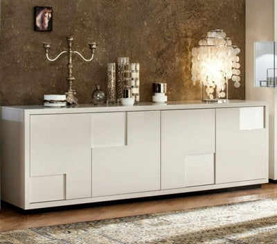 Royal | White Wooden Buffet Table – 200×85×50 cm - Al Rugaib Furniture