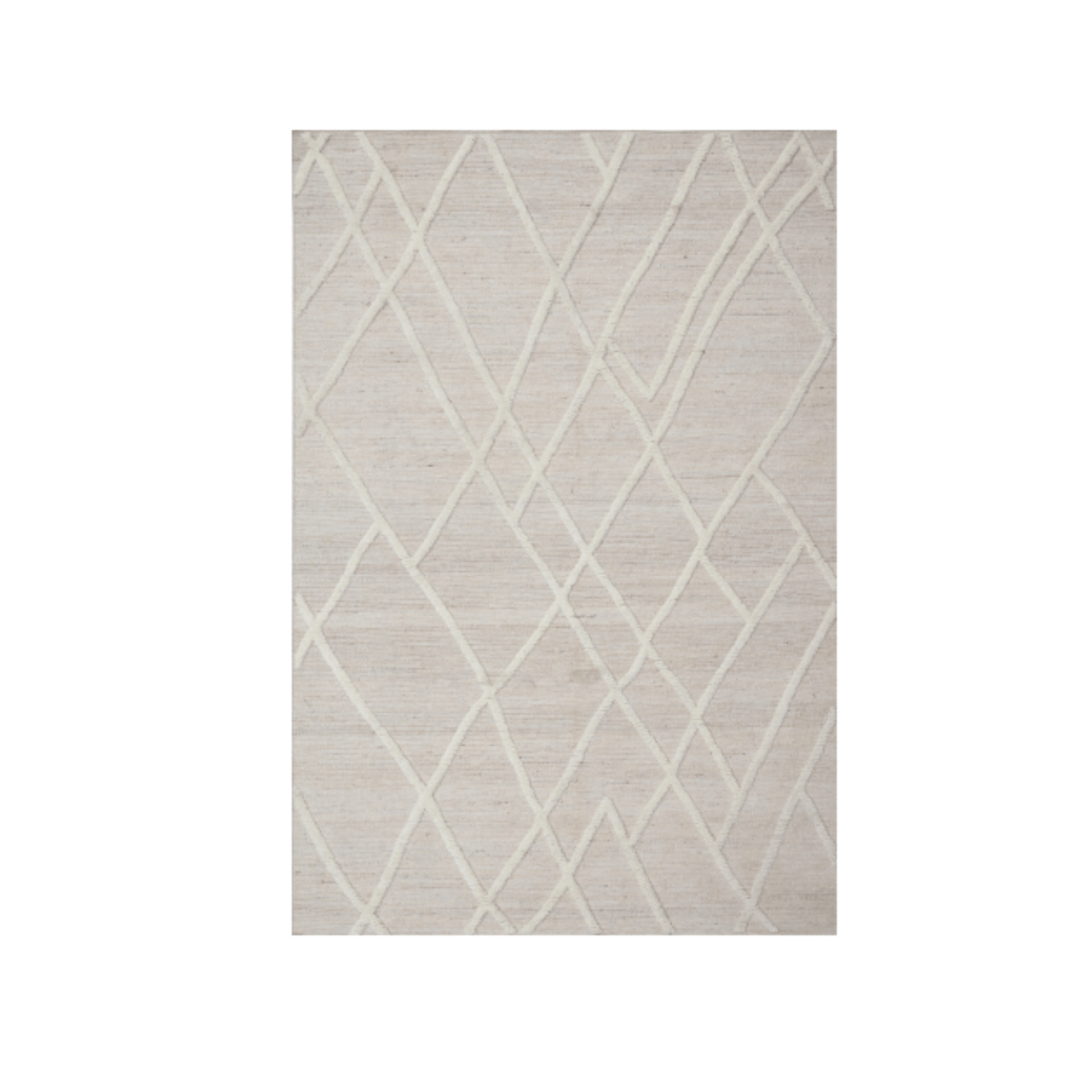 Ruda Beige and White Rug - 400 x 500 cm