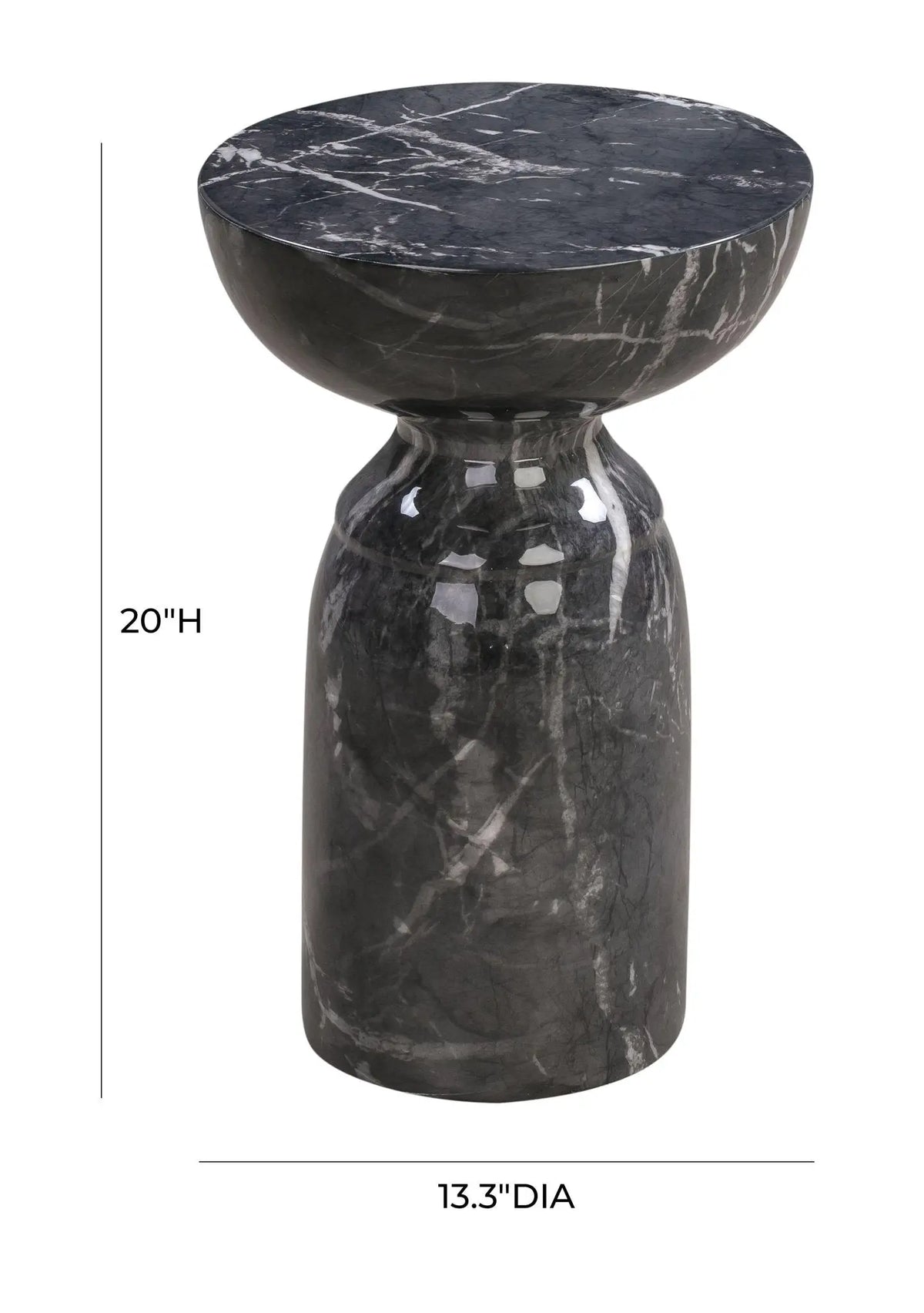 Rue Black Marble Side Table Accent & End Tables| TOV