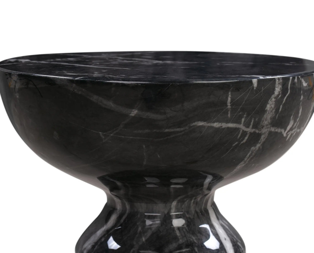 Rue Black Marble Side Table Accent & End Tables| TOV