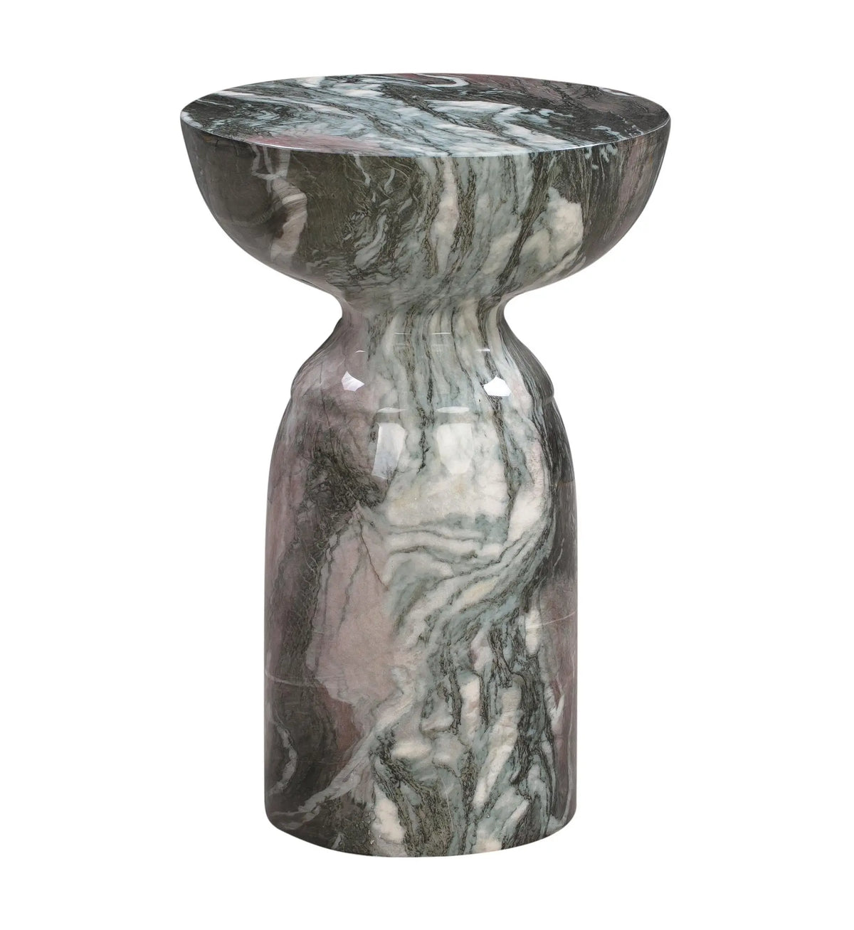 Rue Grey and Blush Marble Side Table Accent & End Tables| TOV