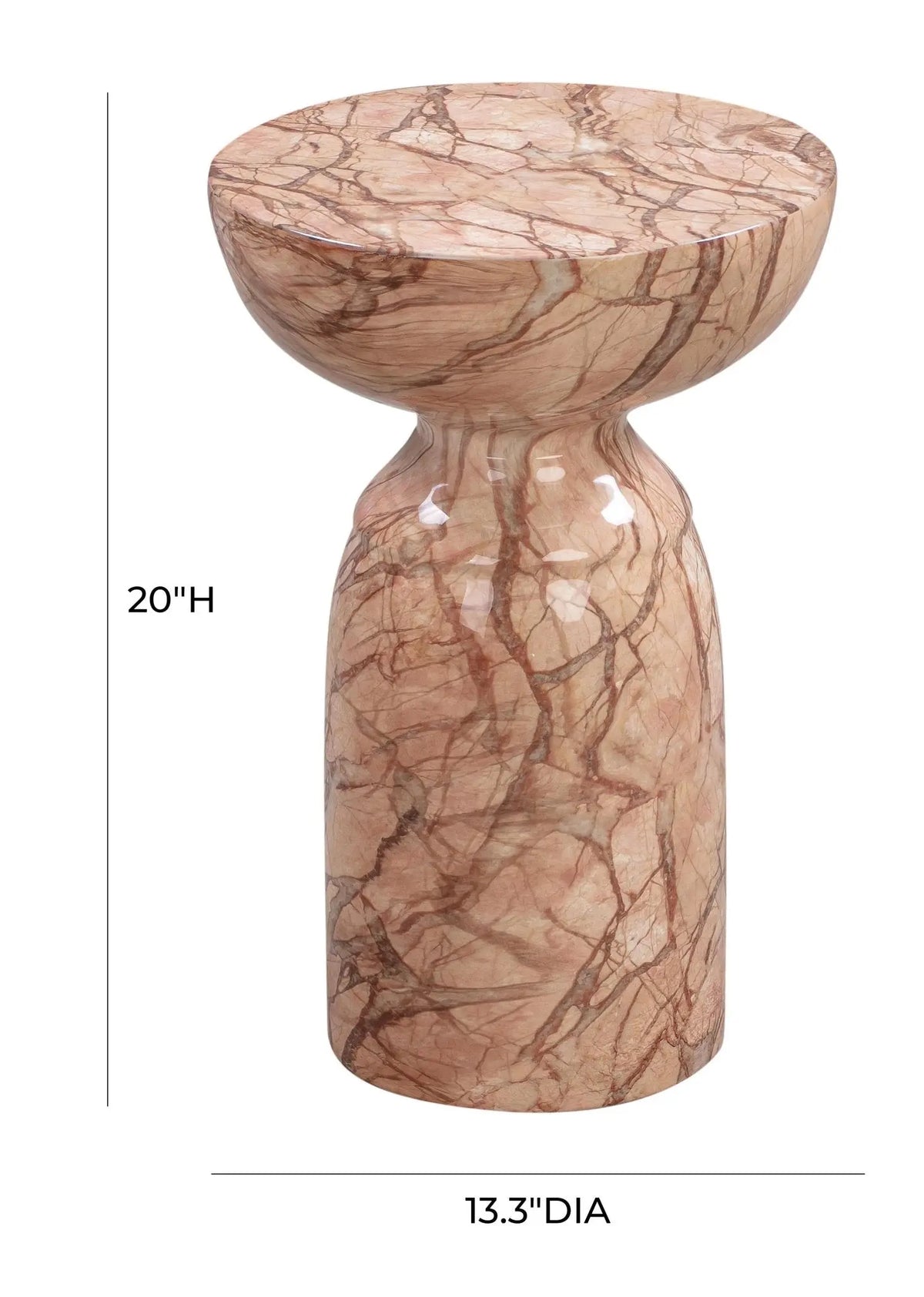 Rue Sunset Marble Side Table Accent & End Tables| TOV
