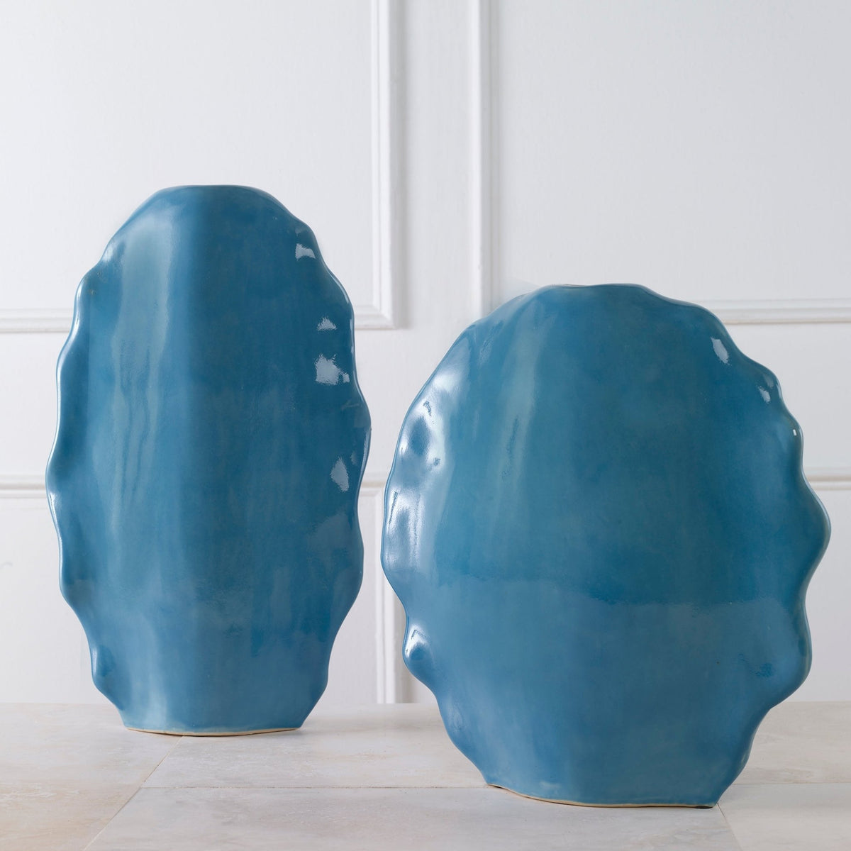 Ruffled Feathers Vases, Blue, S/2 Table Decors| Uttermost
