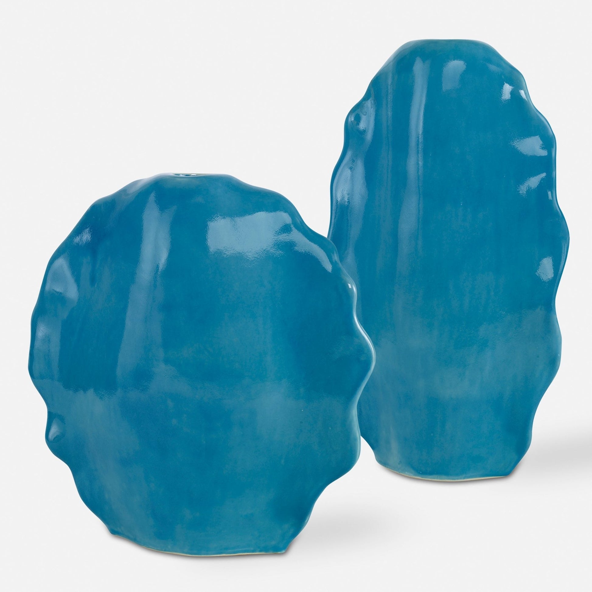 Ruffled Feathers Vases, Blue, S/2 Table Decors| Uttermost