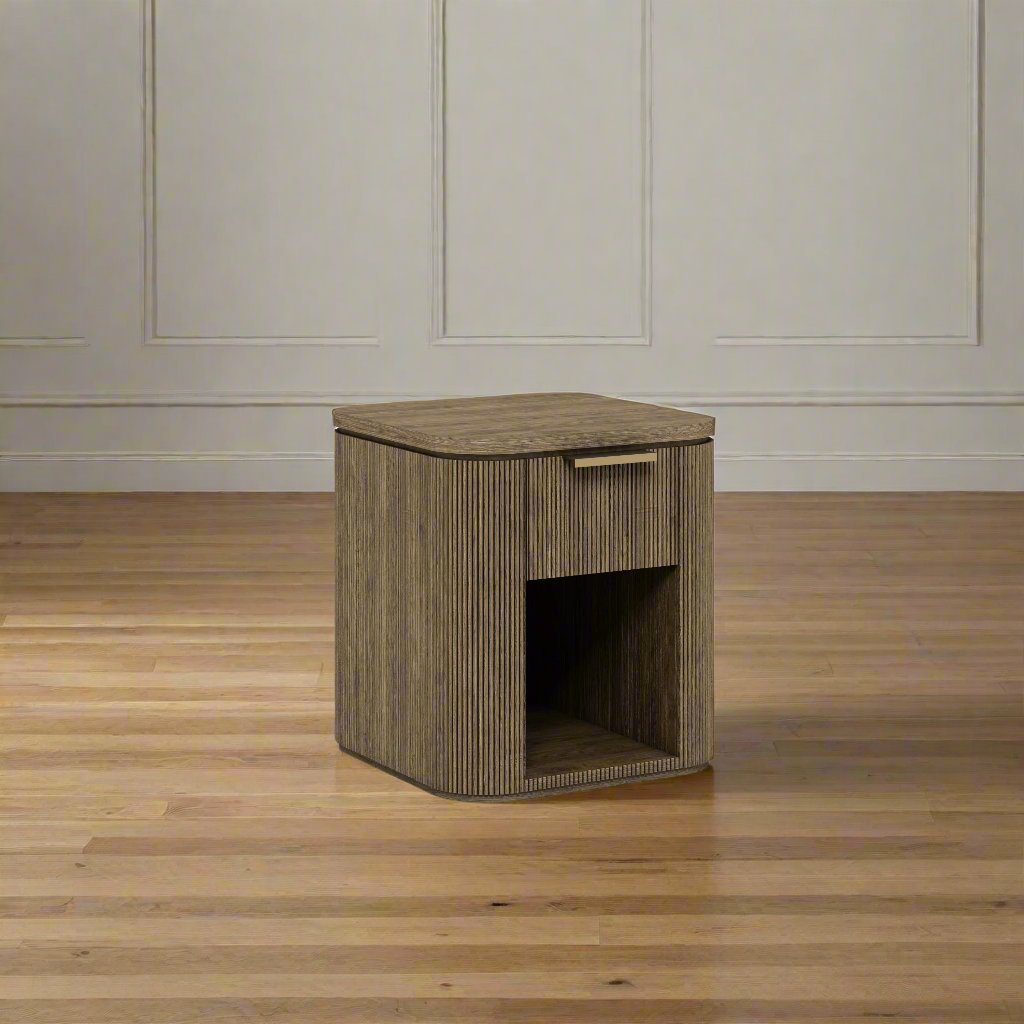 Rustic Haven Brown Oak One Drawer Nightstand Nightstands| Roots Furniture